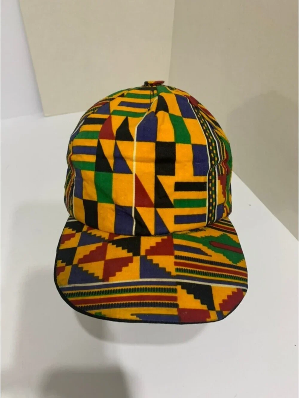 Kente Style African Print Baseball Cap Multicolor Geometric Adjustable Hat